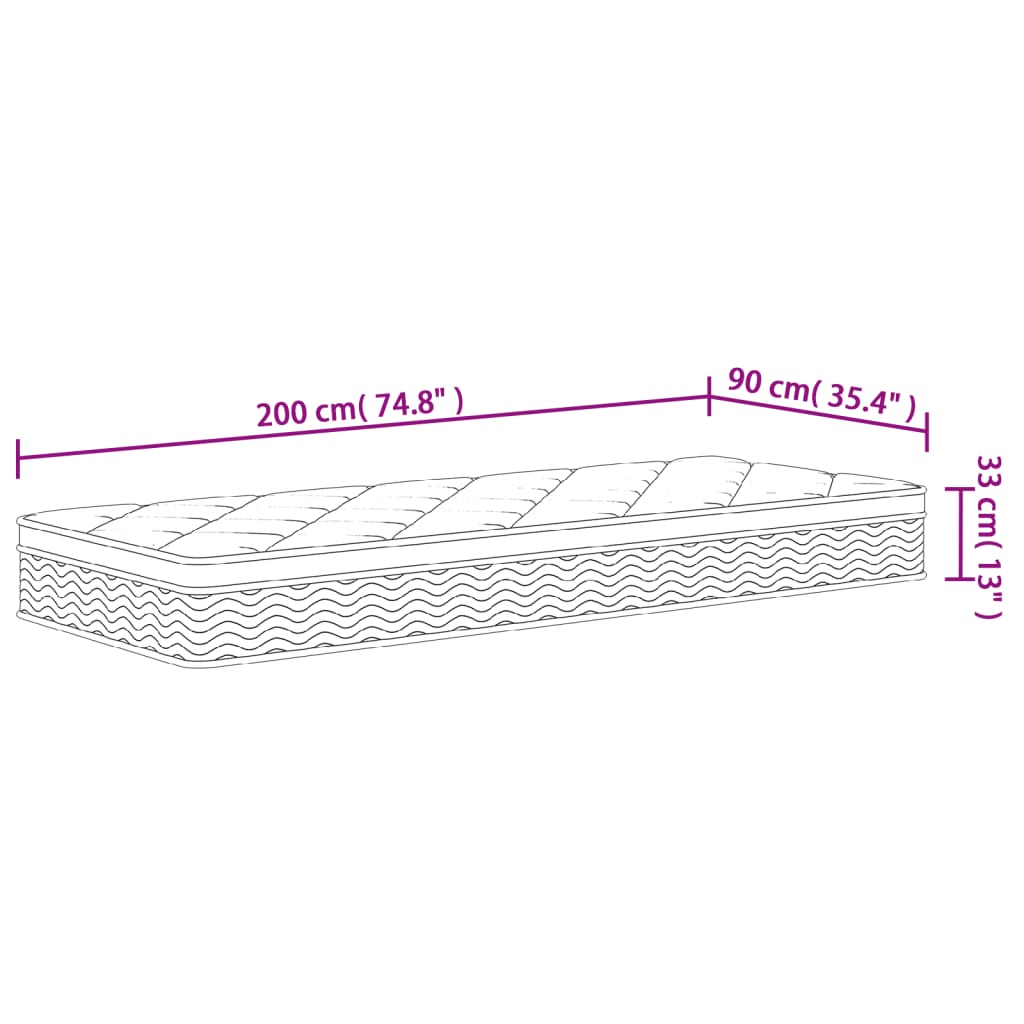 Madrac s džepičastim oprugama srednji plus 90 x 200 cm