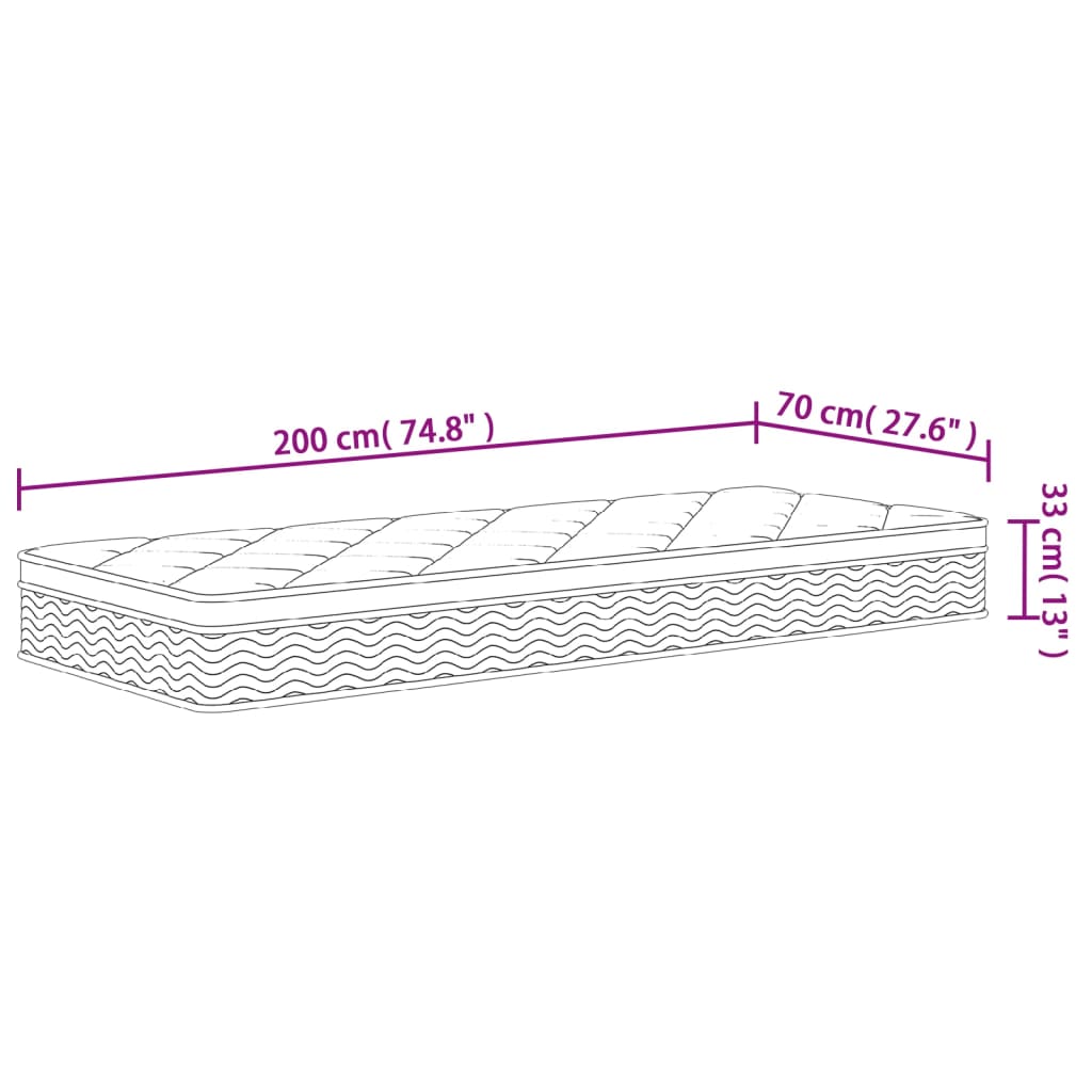 Madrac s džepičastim oprugama srednji plus 70 x 200 cm