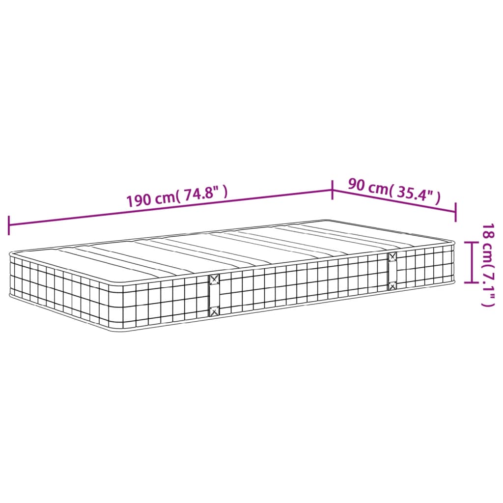 Madrac s oprugama bonnell srednji 90x190 cm bračni