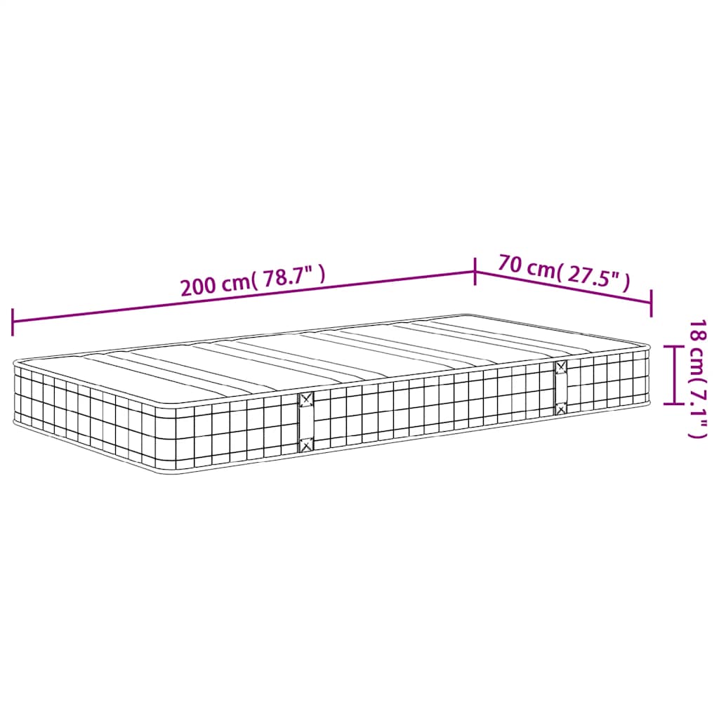 Madrac s oprugama bonnell srednji 70x200 cm