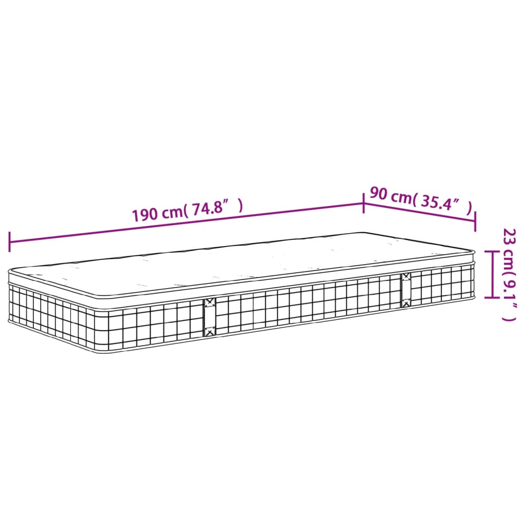 Madrac s oprugama bonnell srednji 90x190 cm bračni