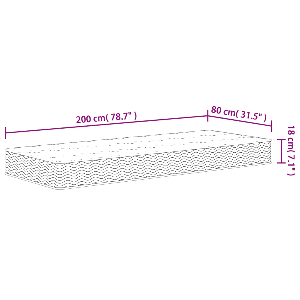 Madrac s oprugama bonnell srednji 80x200 cm