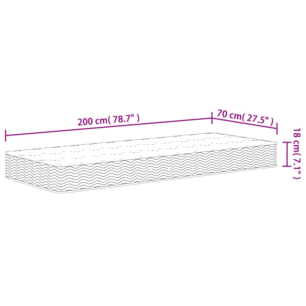 Madrac s oprugama bonnell srednji 70x200 cm