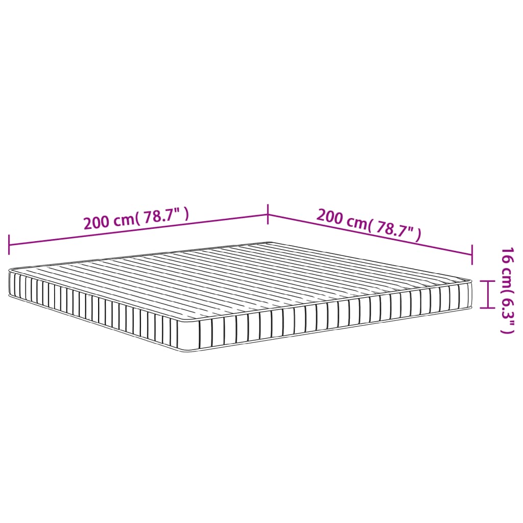 Madrac od pjene srednje mekani 200x200 cm