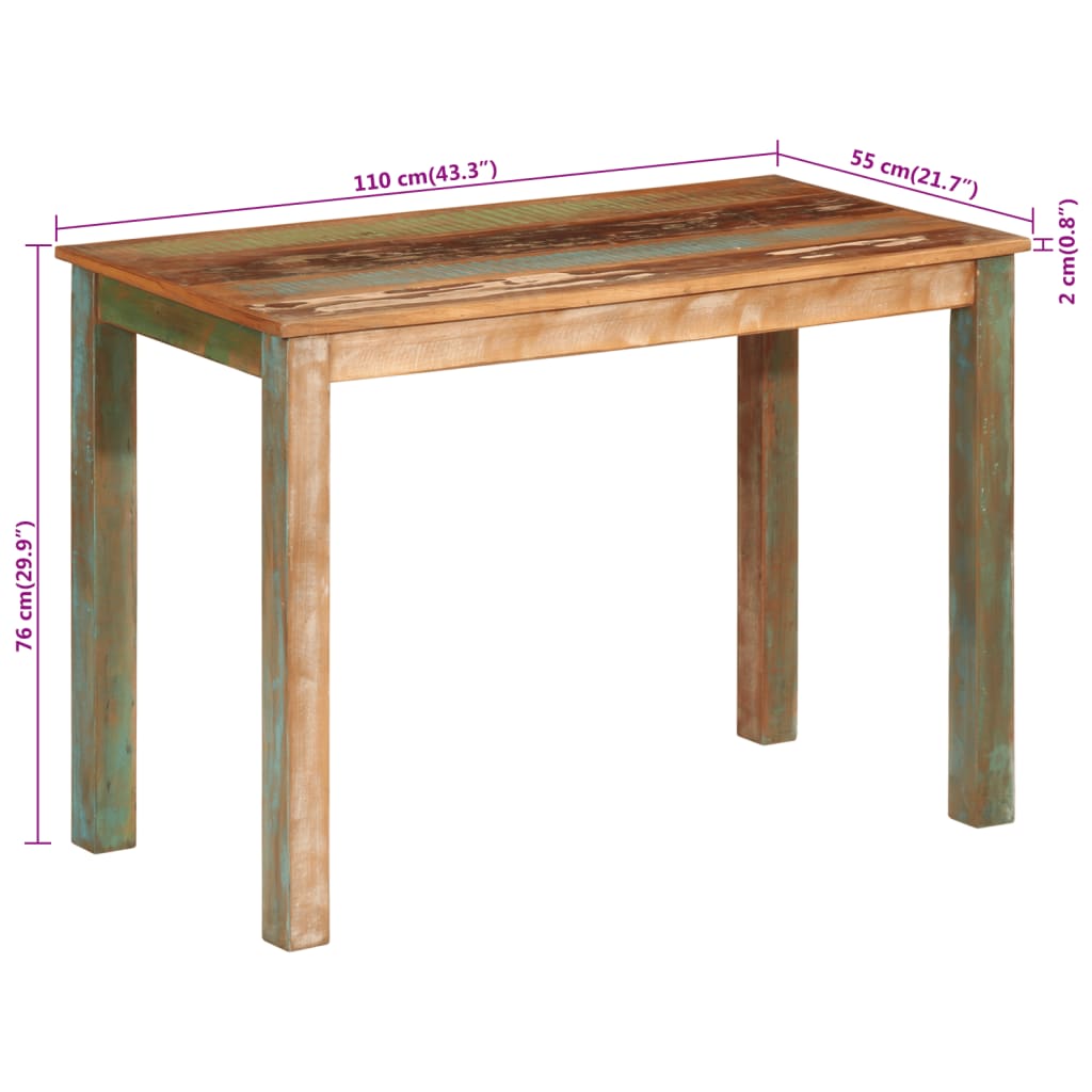 Blagovaonski stol 110 x 55 x 76 cm od masivnog obnovljenog drva