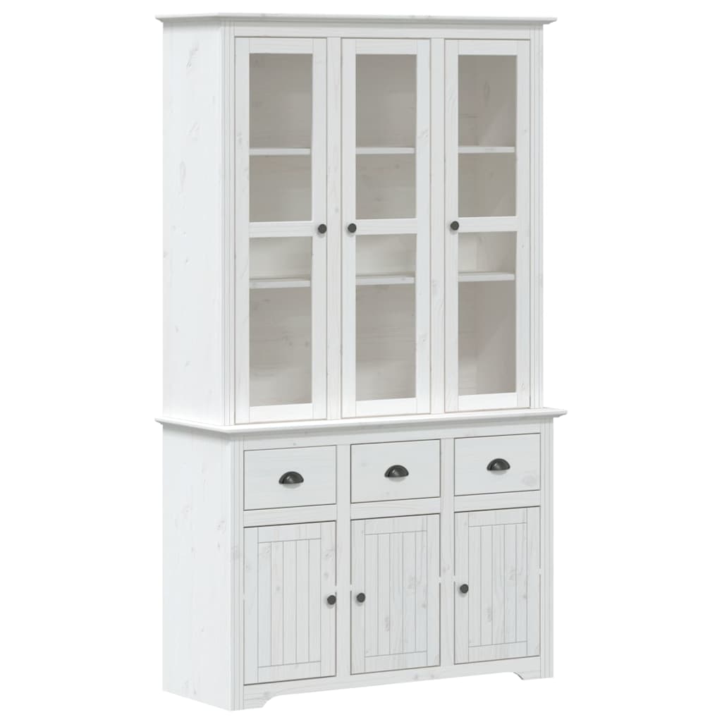 Visoka komoda BODO bijela 115,5x43x200,5 cm od masivne borovine
