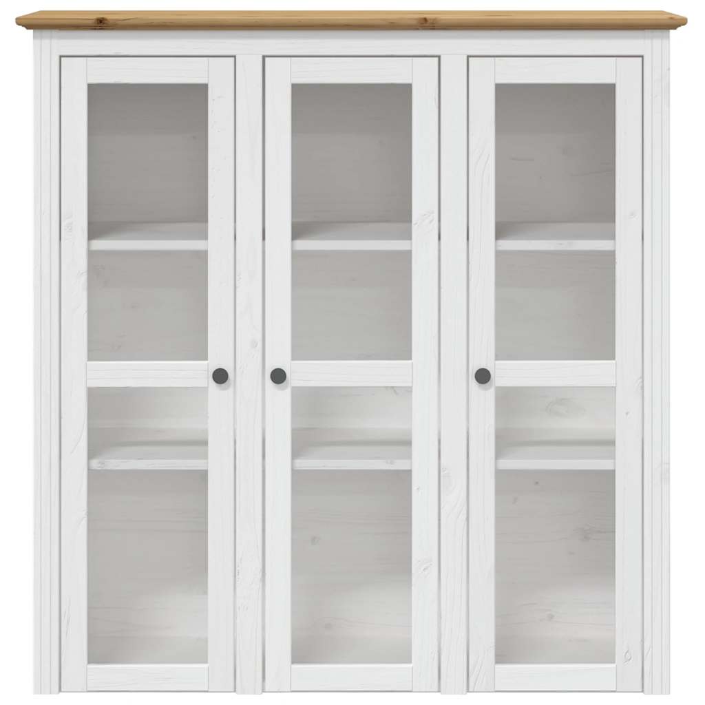 Visoka komoda BODO bijelo-smeđa 115,5x43x200,5 cm od borovine