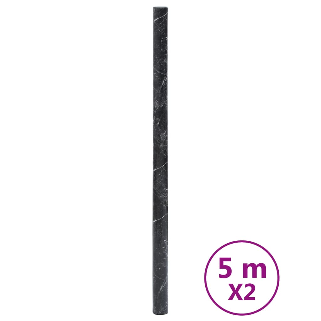 Naljepnice za namještaj samoljepljive mramor crne 90x500 cm PVC