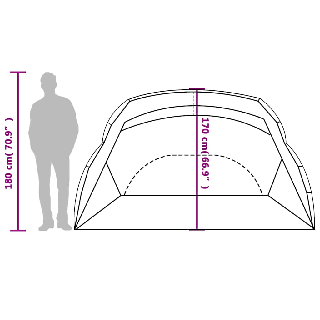 Šator za plažu sivi 274 x 178 x 170/148 cm 185T poliesterski
