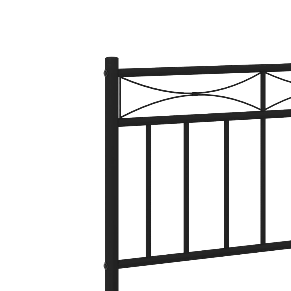 Metalni okvir za krevet s uzglavljem crni 160x200 cm