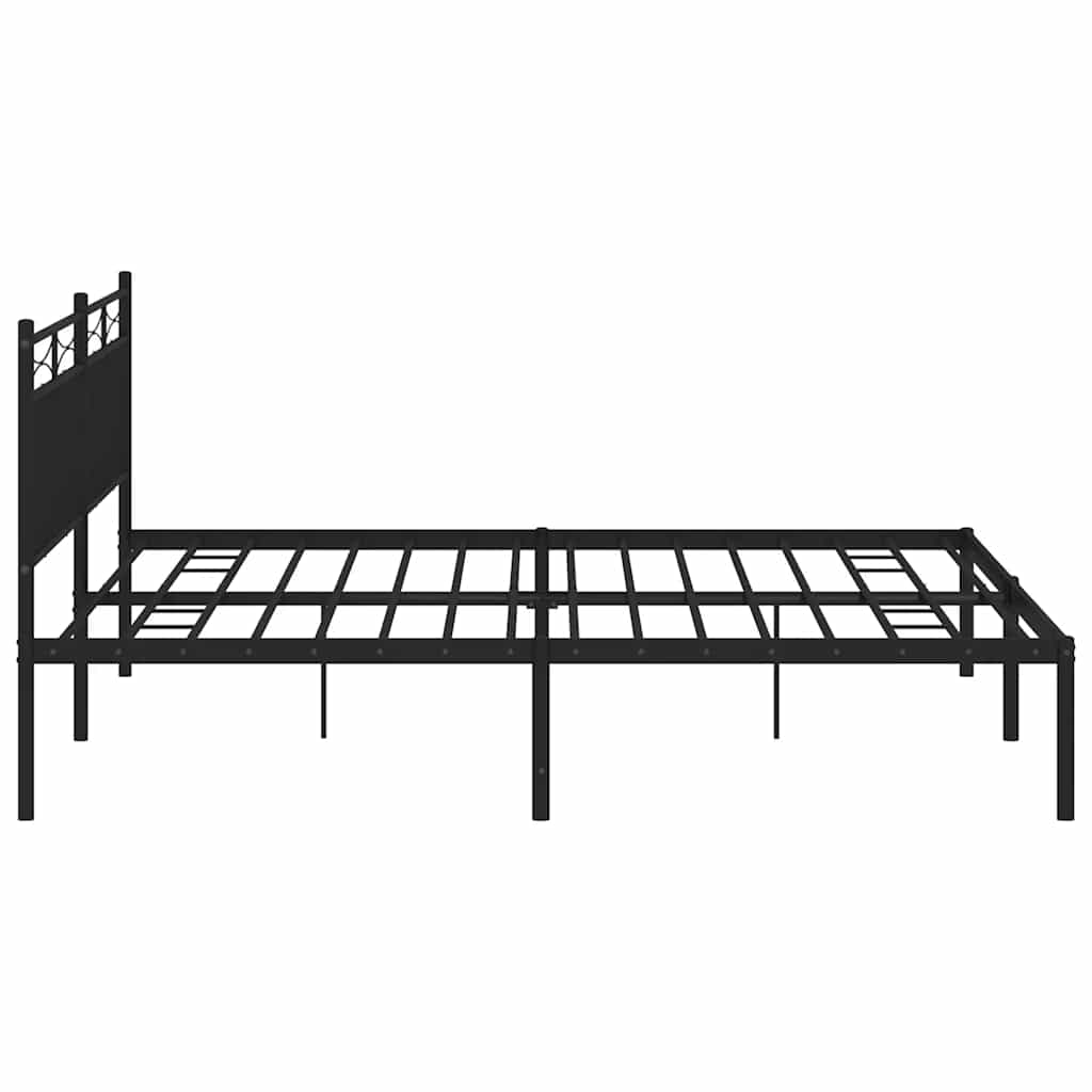Metalni okvir za krevet s uzglavljem crni 183x213 cm