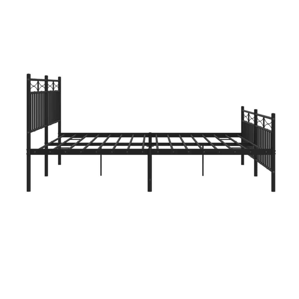Metalni okvir kreveta uzglavlje i podnožje crni 183x213 cm