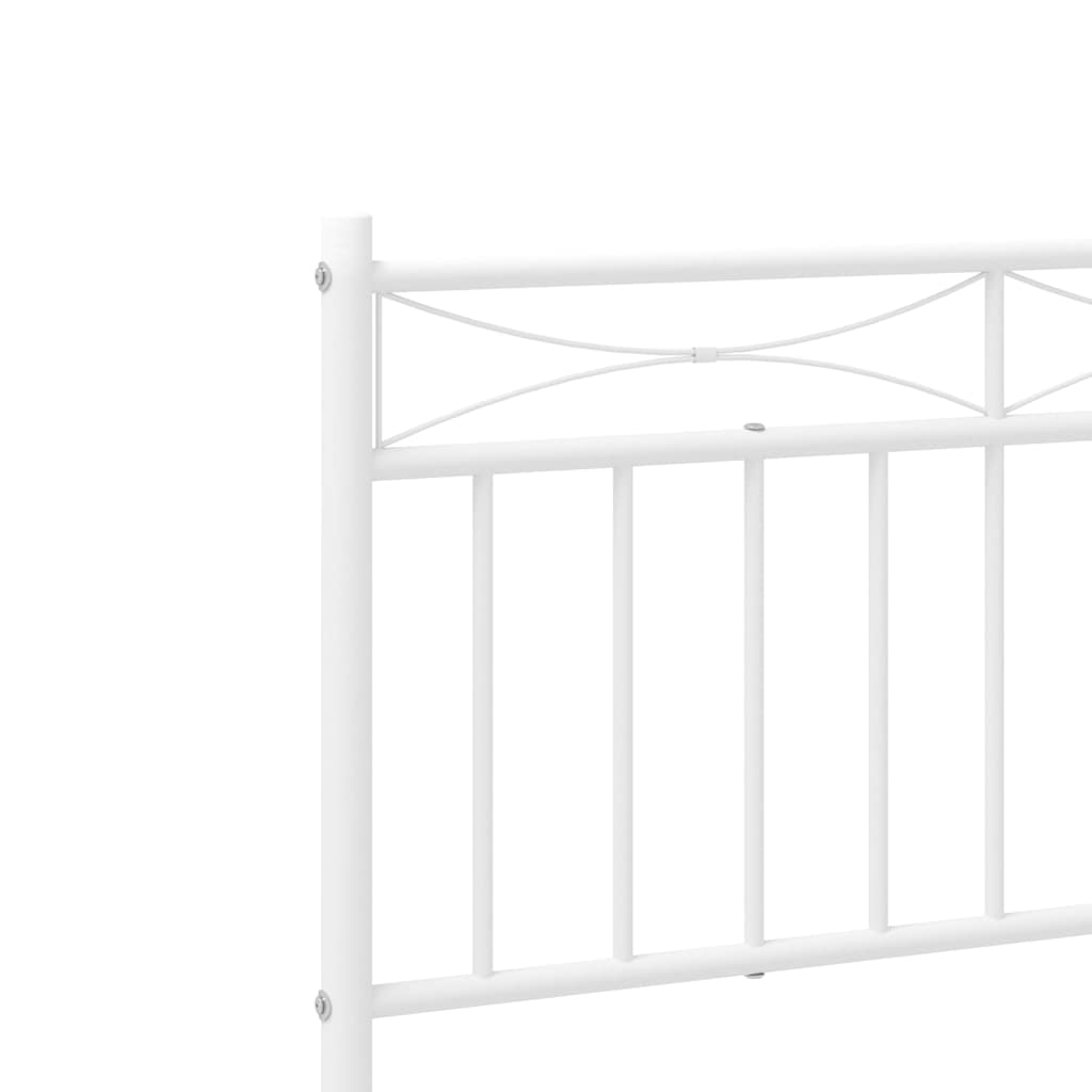 Metalni okvir za krevet s uzglavljem bijeli 100x190 cm
