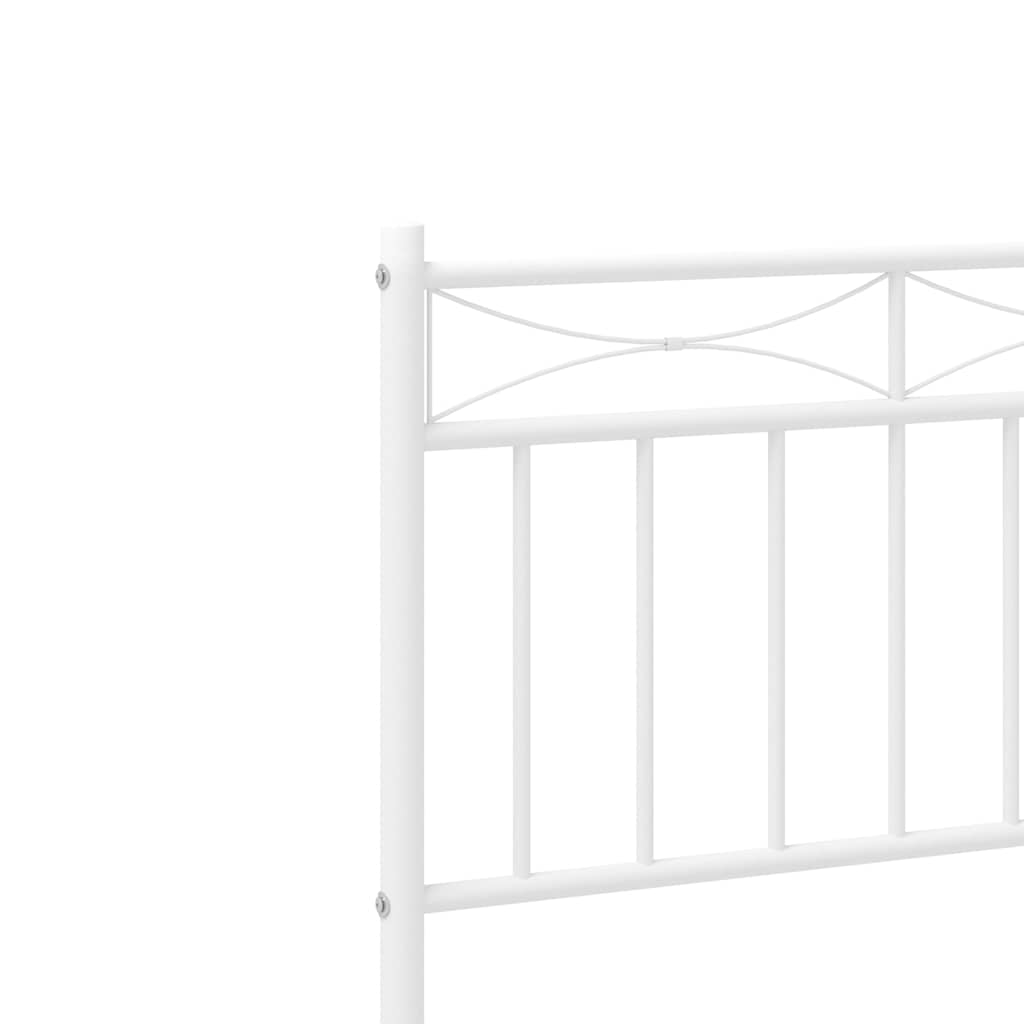 Metalni okvir za krevet s uzglavljem bijeli 150x200 cm
