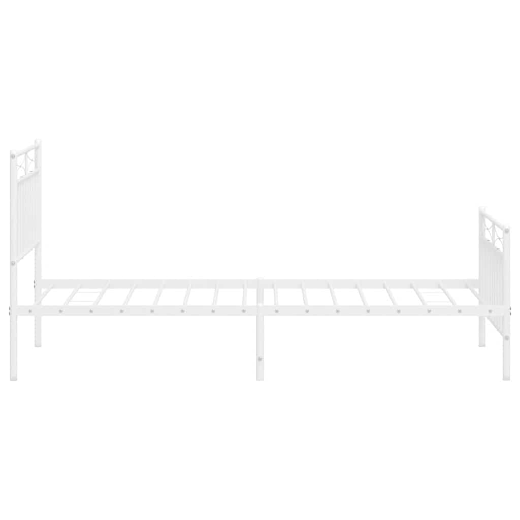 Metalni okvir kreveta uzglavlje i podnožje bijeli 90x190 cm