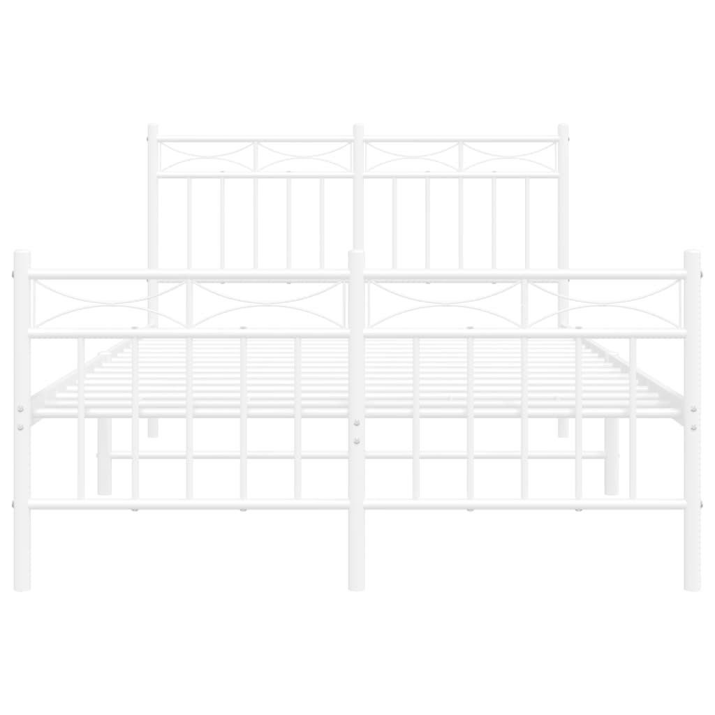 Metalni okvir kreveta uzglavlje i podnožje bijeli 120x200 cm