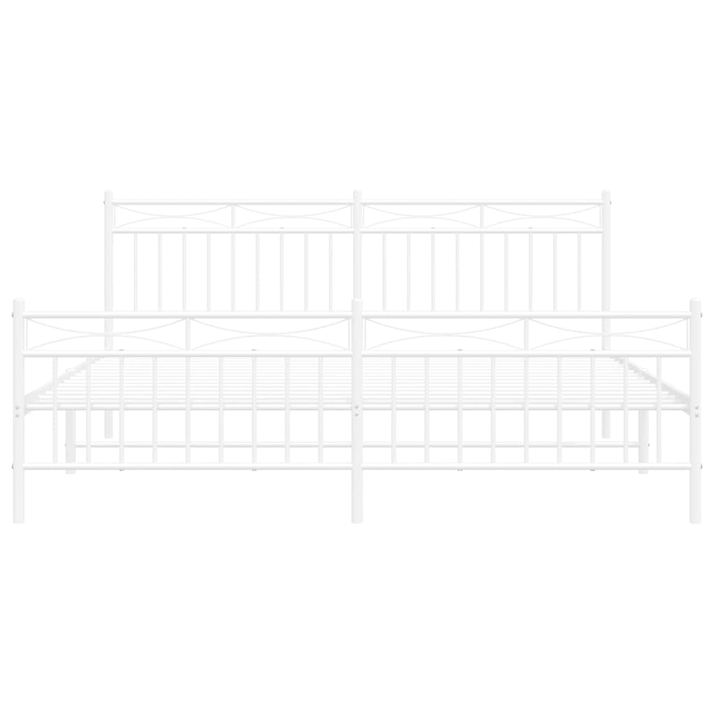 Metalni okvir kreveta uzglavlje i podnožje bijeli 183x213 cm