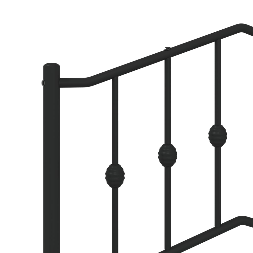 Metalni okvir za krevet s uzglavljem crni 120x190 cm
