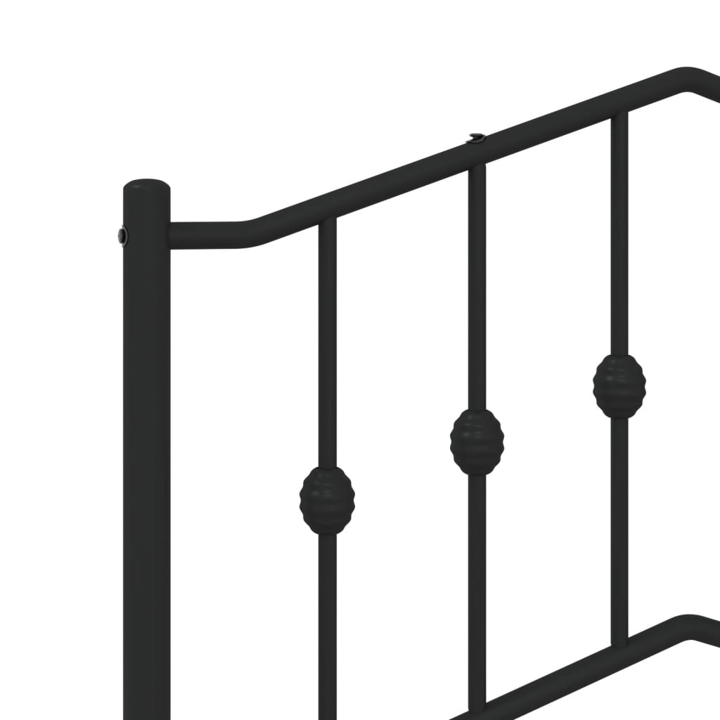 Metalni okvir za krevet s uzglavljem crni 140x200 cm