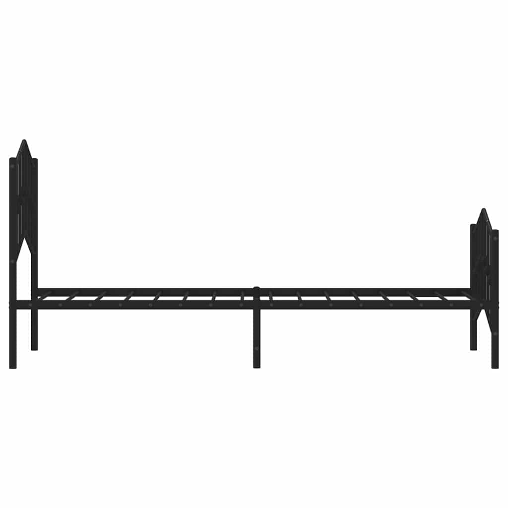 Metalni okvir kreveta s uzglavljem i podnožjem crni 107x203 cm