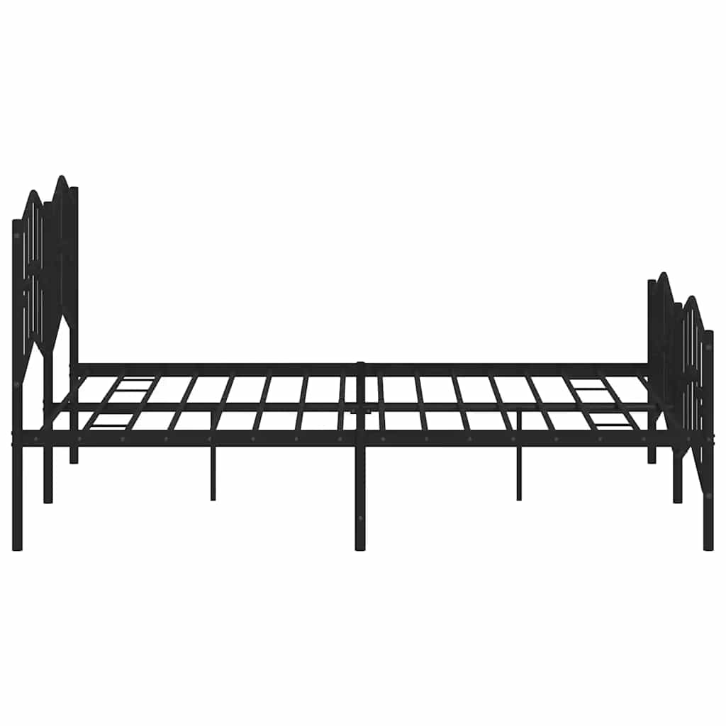 Metalni okvir kreveta s uzglavljem i podnožjem crni 183x213 cm