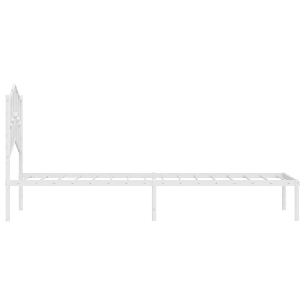 Metalni okvir za krevet s uzglavljem bijeli 80x200 cm