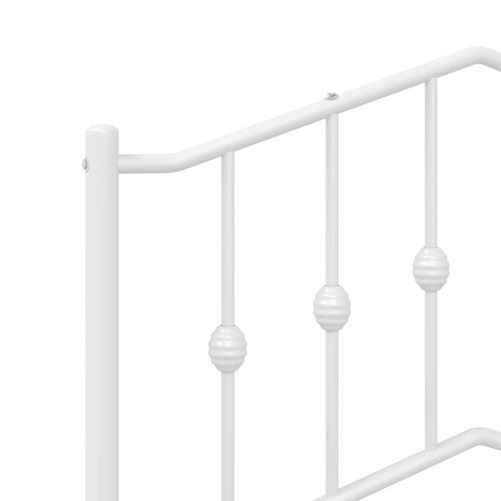 Metalni okvir za krevet s uzglavljem bijeli 80x200 cm