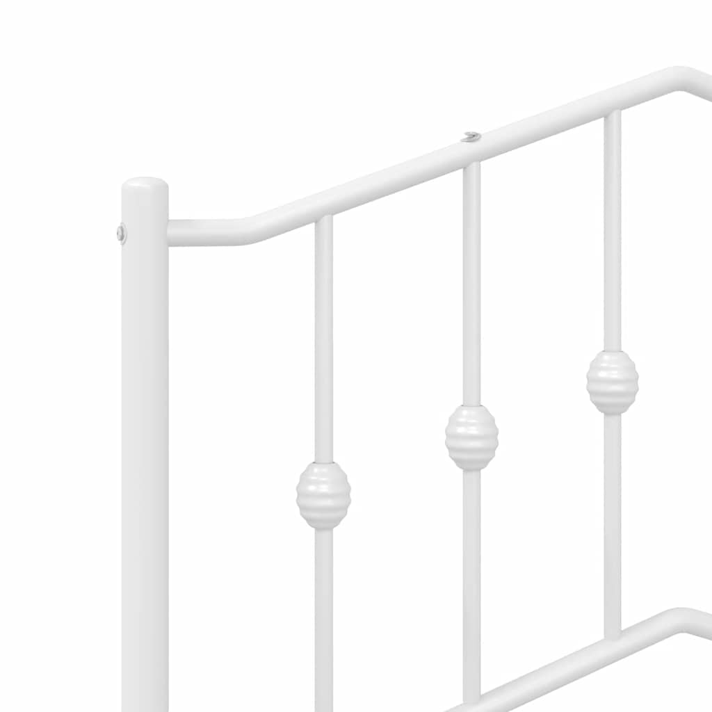 Metalni okvir za krevet s uzglavljem bijeli 100x200 cm