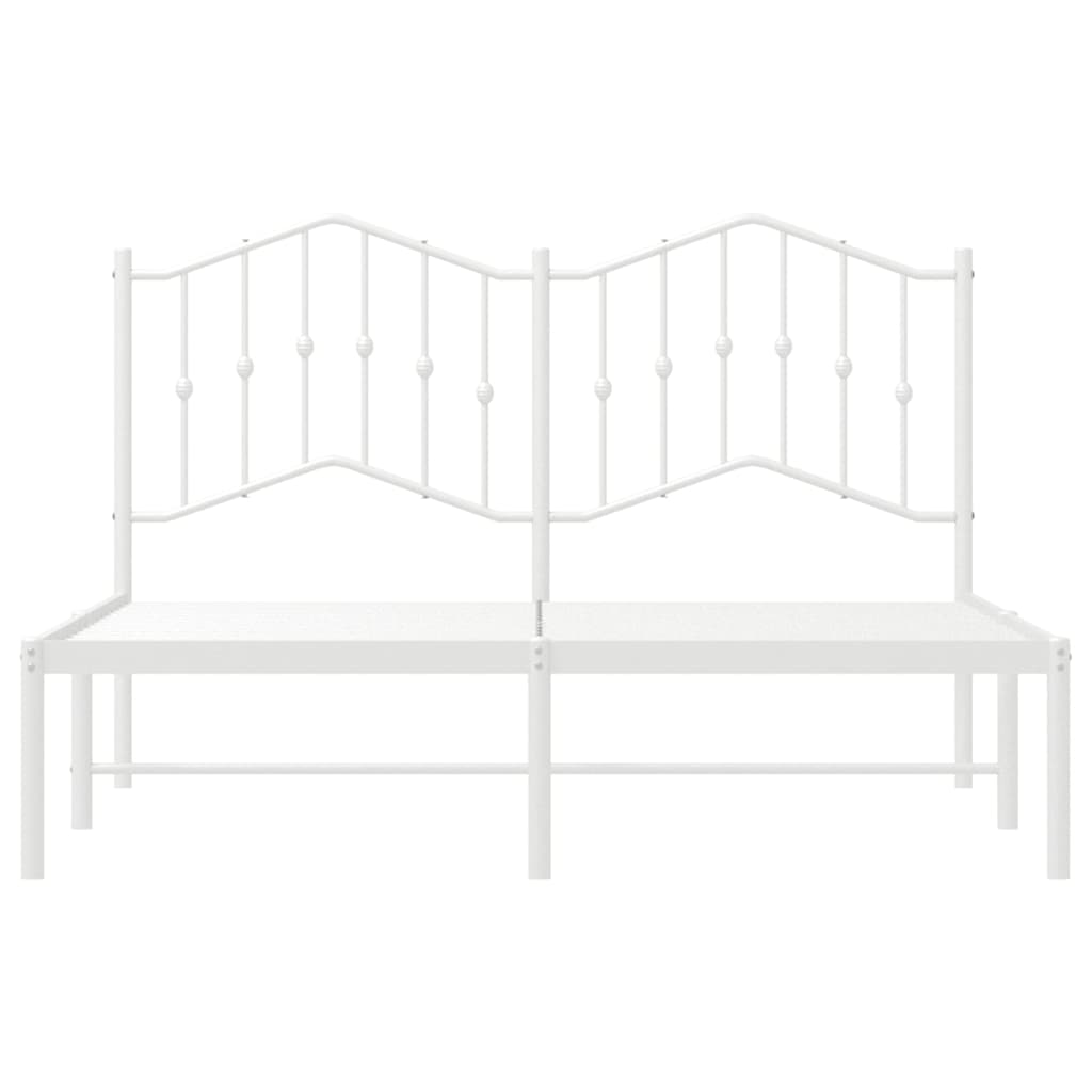 Metalni okvir za krevet s uzglavljem bijeli 150x200 cm