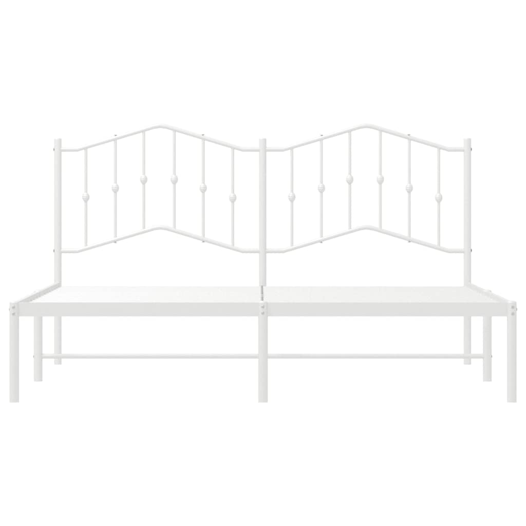 Metalni okvir za krevet s uzglavljem bijeli 180x200 cm