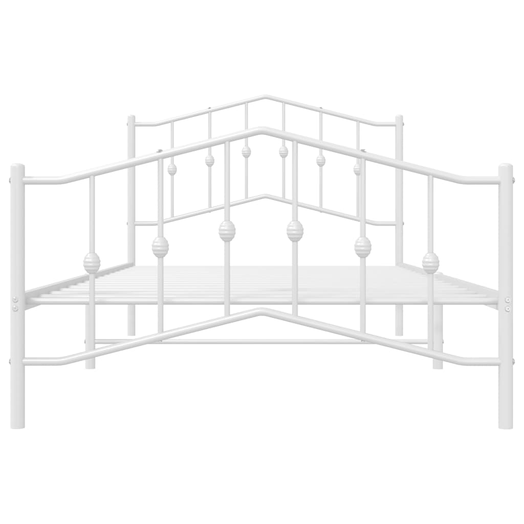 Metalni okvir kreveta s uzglavljem i podnožjem bijeli 100x200cm