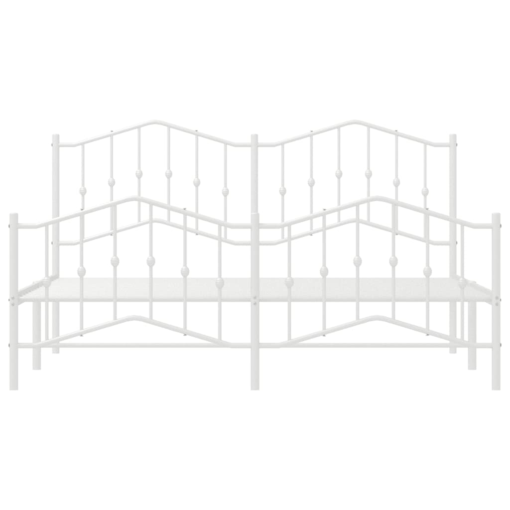 Metalni okvir kreveta uzglavlje i podnožje bijeli 183x213 cm