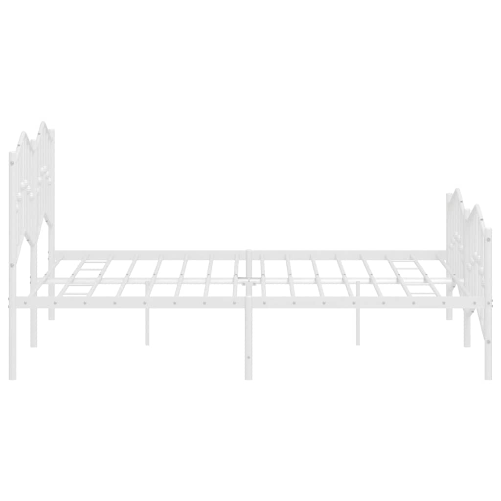 Metalni okvir kreveta uzglavlje i podnožje bijeli 183x213 cm