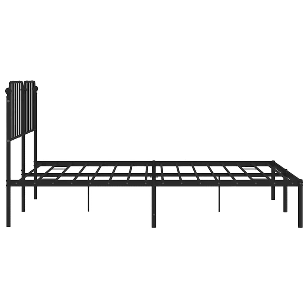 Metalni okvir za krevet s uzglavljem crni 183x213 cm