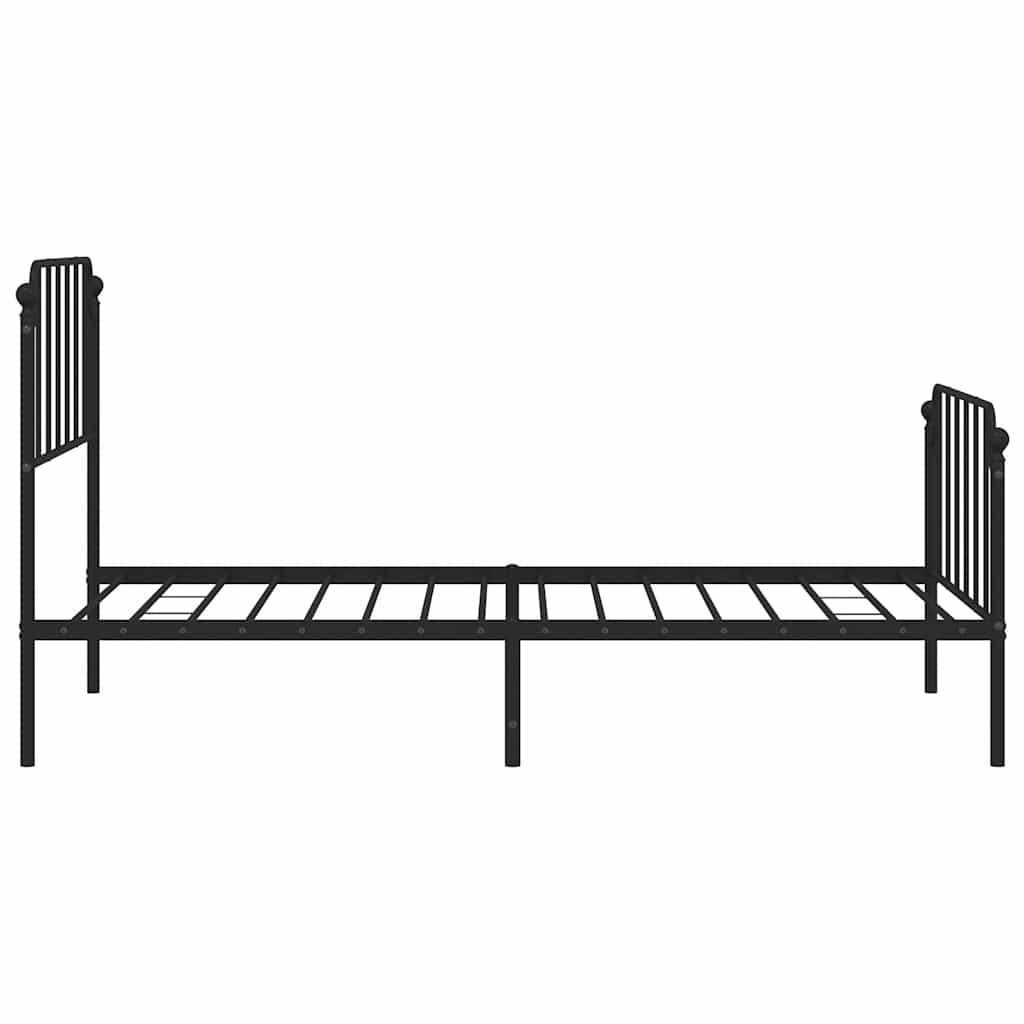 Metalni okvir kreveta s uzglavljem i podnožjem crni 100x200 cm