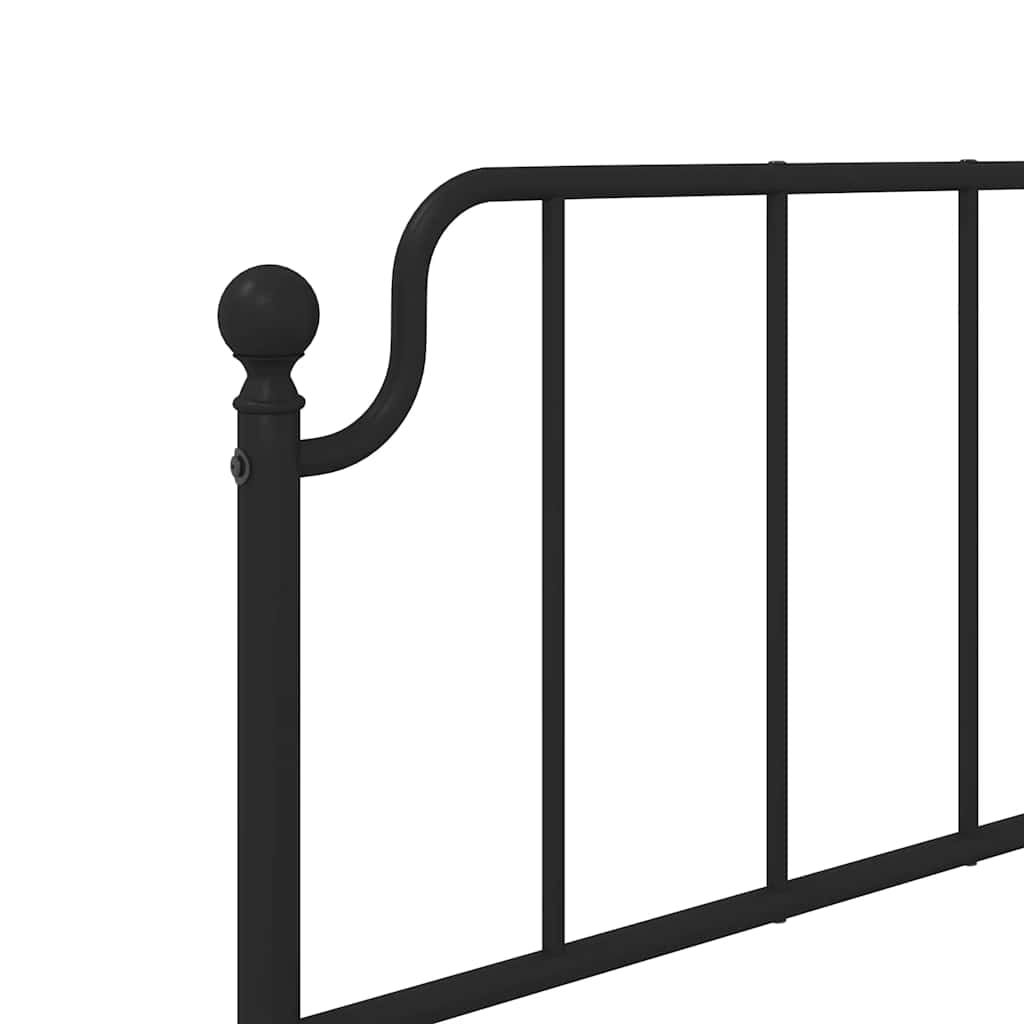 Metalni okvir kreveta s uzglavljem i podnožjem crni 100x200 cm