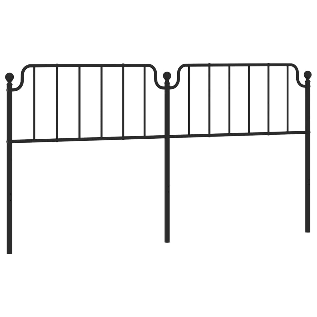 Metalno zamjensko uzglavlje crno 200 cm