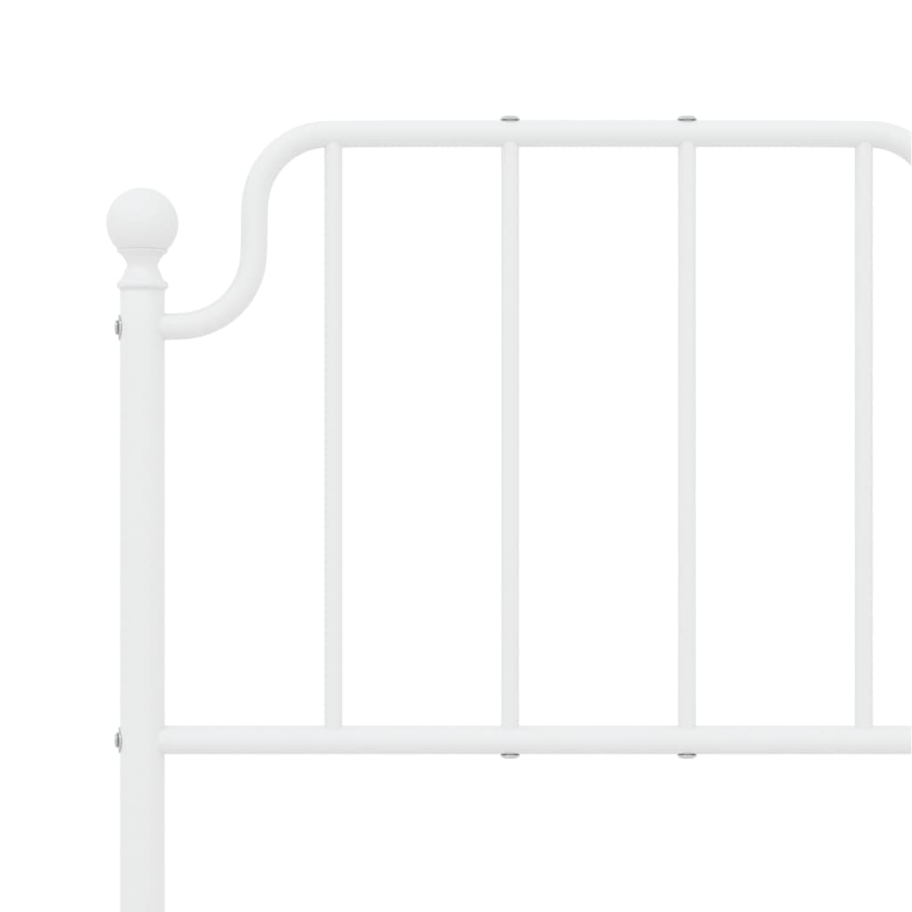 Metalni okvir za krevet s uzglavljem bijeli 120 x 190 cm