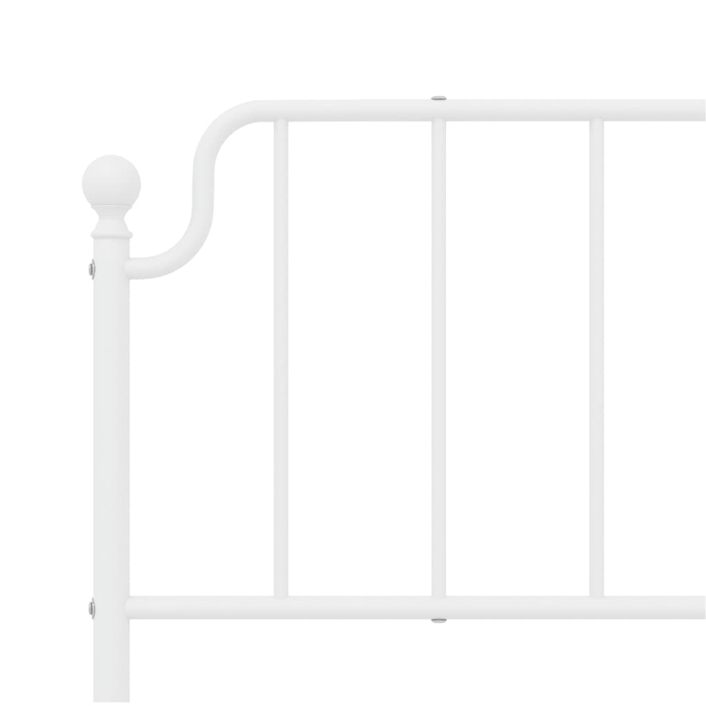 Metalni okvir za krevet s uzglavljem bijeli 200x200 cm