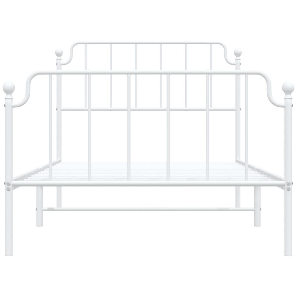 Metalni okvir kreveta uzglavlje i podnožje bijeli 107x203 cm
