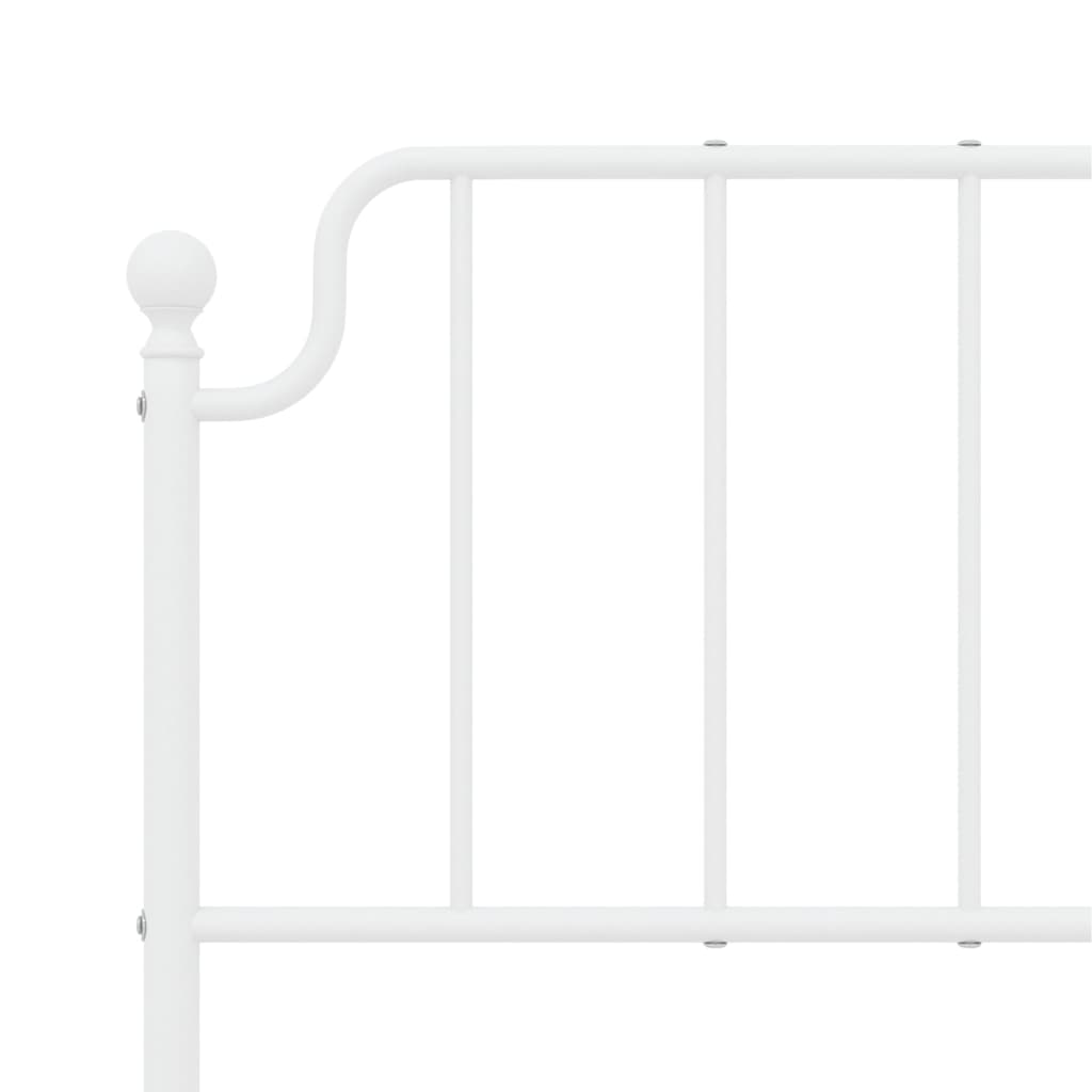 Metalni okvir kreveta uzglavlje i podnožje bijeli 140 x 190 cm