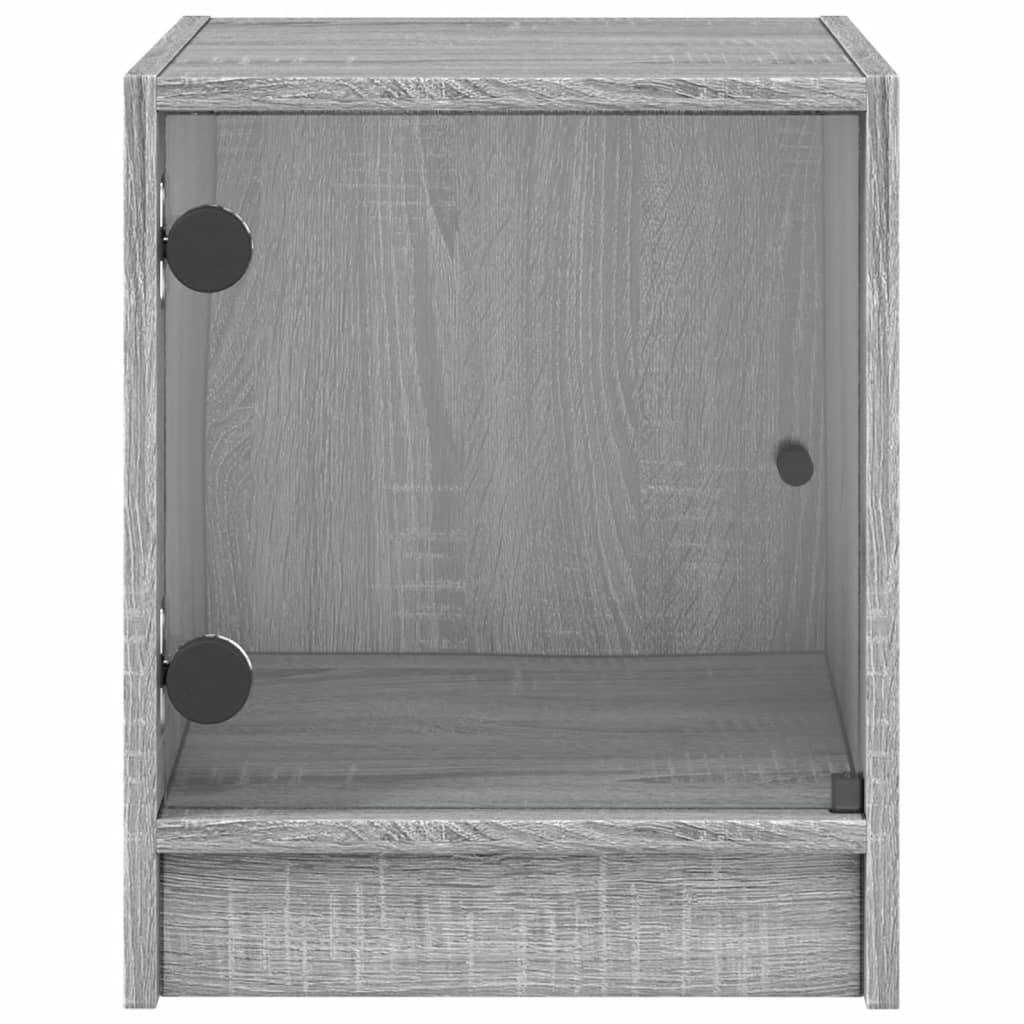 Noćni ormarić sa staklenim vratima boja hrasta 35 x 37 x 42 cm