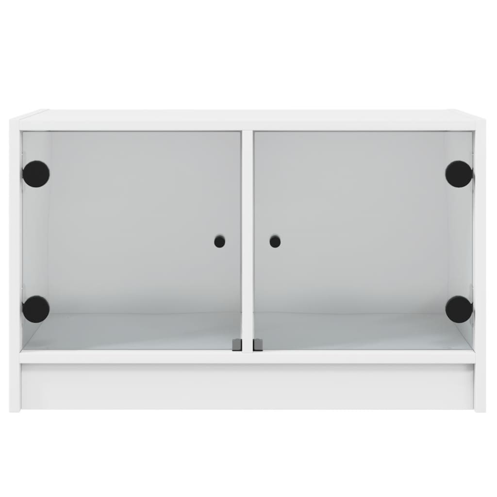TV ormarić sa staklenim vratima bijeli 68x37x42 cm