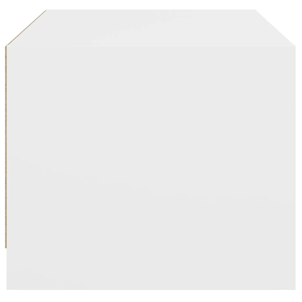 Stolić za kavu sa staklenim vratima bijeli 68x50x42 cm