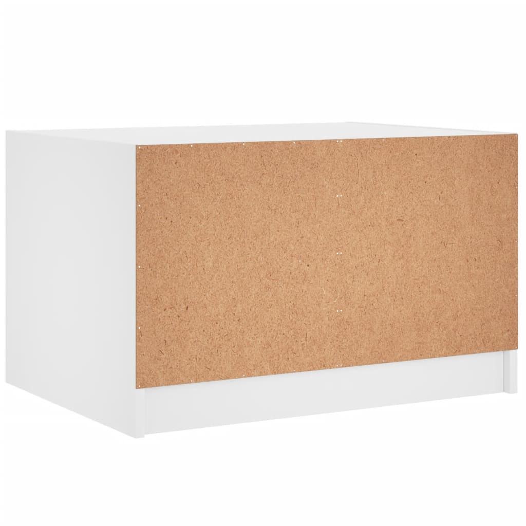 Stolić za kavu sa staklenim vratima bijeli 68x50x42 cm