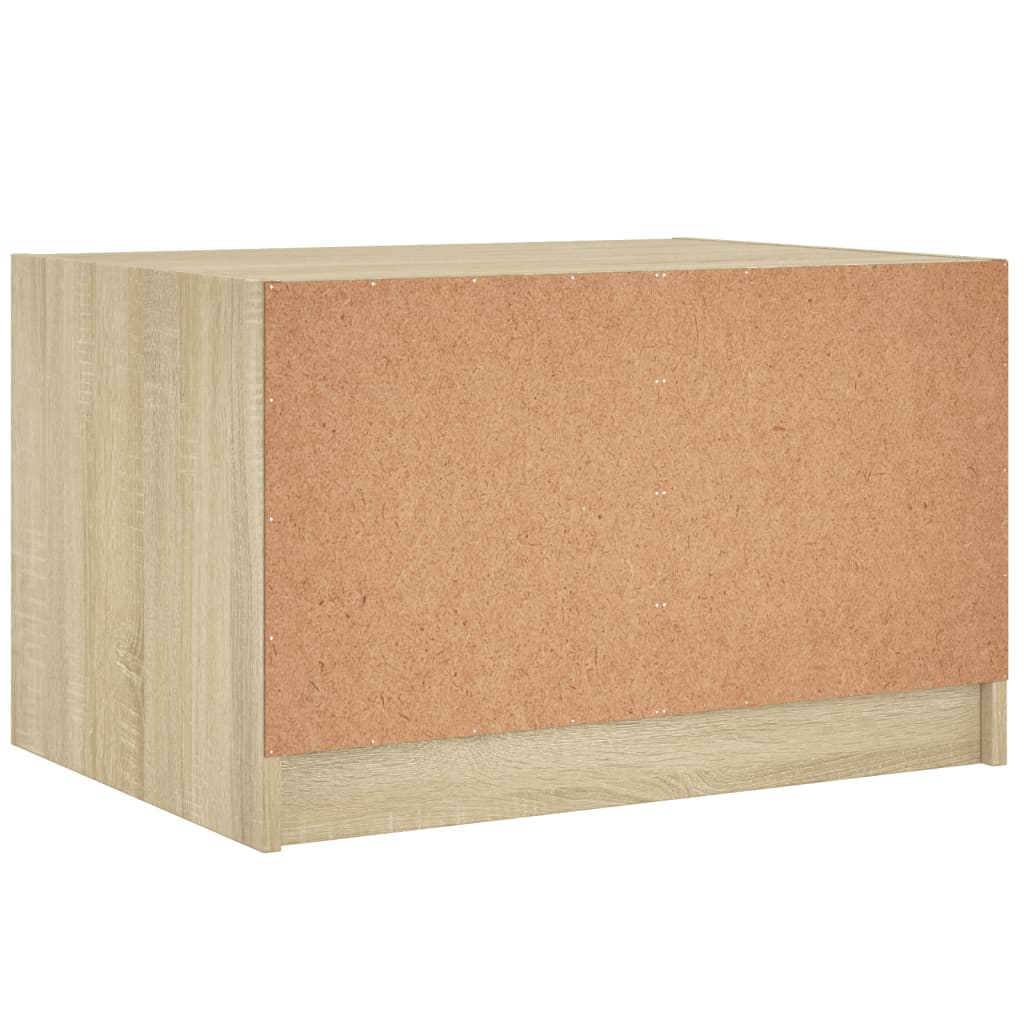 Stolić za kavu sa staklenim vratima boja hrasta 68x50x42 cm