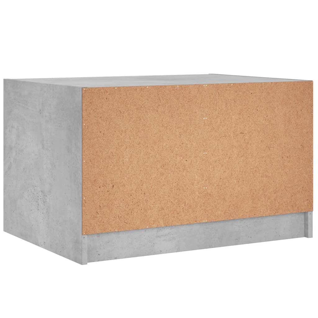 Stolić za kavu sa staklenim vratima boja betona 68x50x42 cm