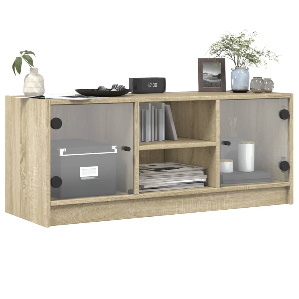 TV ormarić sa staklenim vratima boja hrasta sonome 102x37x42 cm
