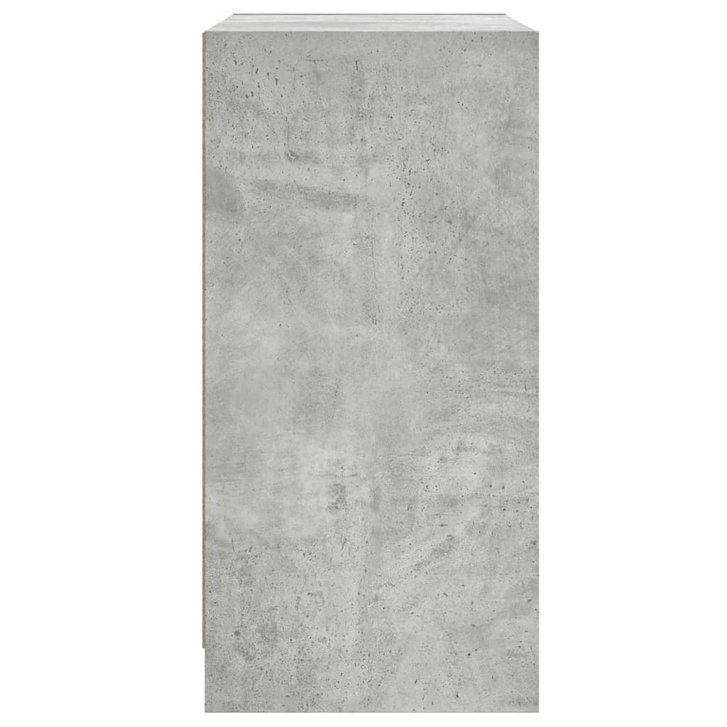 Bočni ormarić sa staklenim vratima boja betona 68x37x75,5 cm