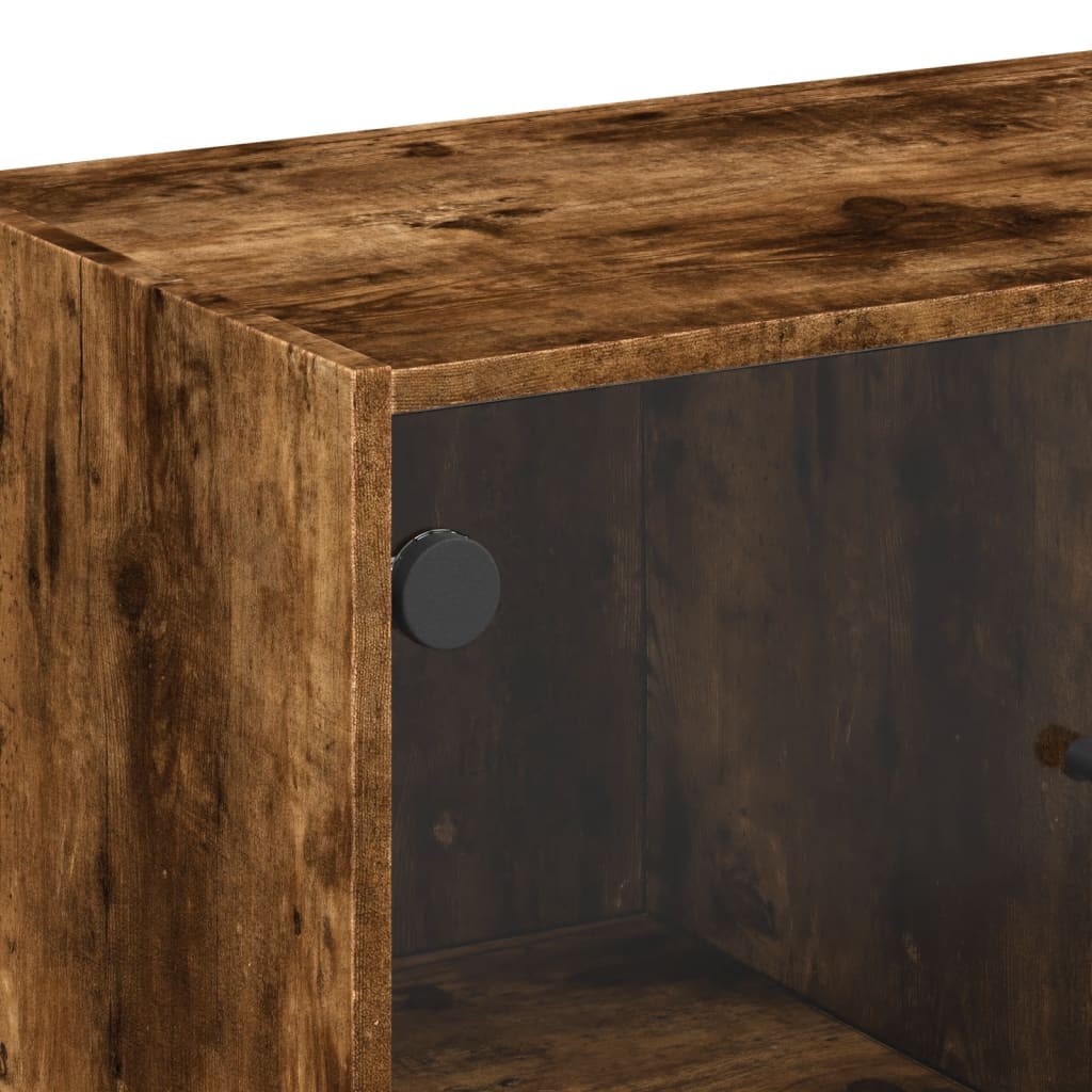 Bočni ormarić sa staklenim vratima boja hrasta 68x37x75,5 cm